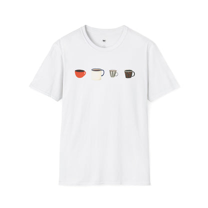 Coffee mugs and cups 1, Coffee Lover Unisex T-Shirt, Funny Coffee Tee, Cute Gift for Baristas, Coffee Obsessed Apparel, Casual Everyday Wear