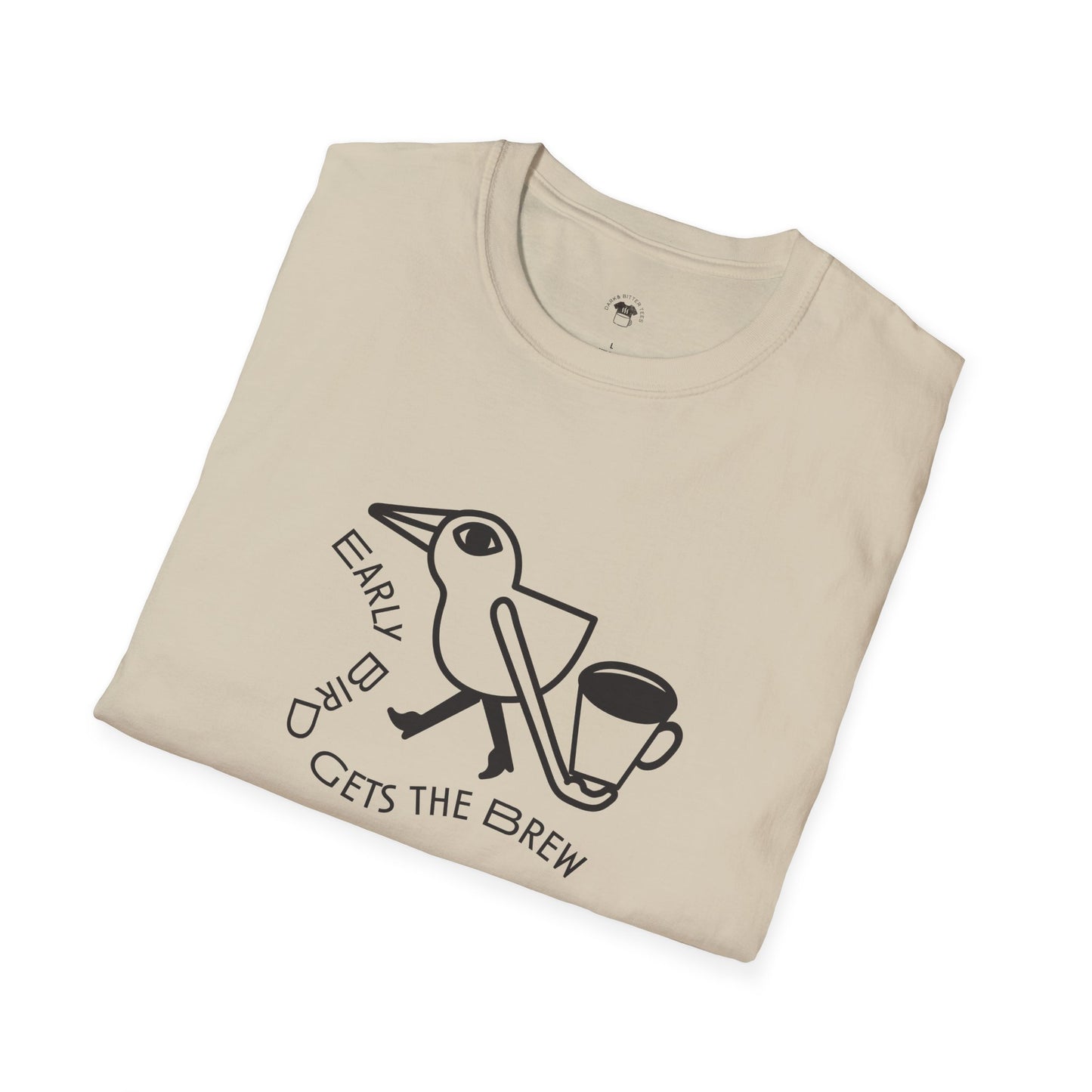Early bird gets the brew, Coffee Lover Unisex T-Shirt, Funny Coffee Tee, Cute Gift for Baristas, Coffee Obsessed Apparel, Casual Everyday Wear