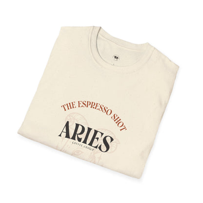 Aries coffee, Coffee Lover Unisex T-Shirt, Funny Coffee Tee, Cute Gift for Baristas, Coffee Obsessed Apparel, Casual Everyday Wear