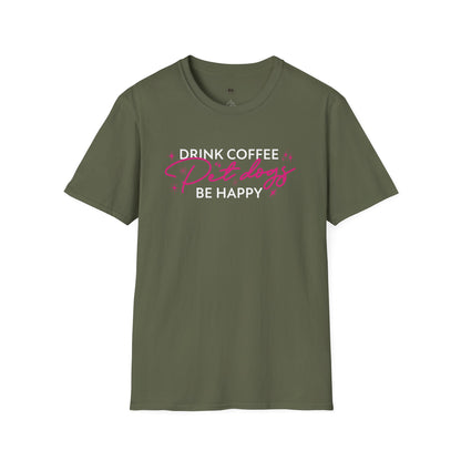 Drink coffee pet dogs be happy, Coffee Lover Unisex T-Shirt, Funny Coffee Tee, Cute Gift for Baristas, Coffee Obsessed Apparel, Casual Everyday Wear