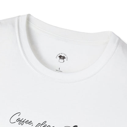 Coffee please, Coffee Lover Unisex T-Shirt, Funny Coffee Tee, Cute Gift for Baristas, Coffee Obsessed Apparel, Casual Everyday Wear