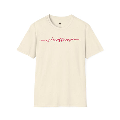 Coffee line, Coffee Lover Unisex T-Shirt, Funny Coffee Tee, Cute Gift for Baristas, Coffee Obsessed Apparel, Casual Everyday Wear