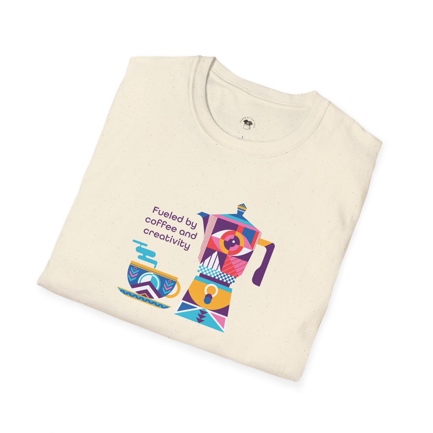 Fueled by coffee and creativity, Coffee Lover Unisex T-Shirt, Funny Coffee Tee, Cute Gift for Baristas, Coffee Obsessed Apparel, Casual Everyday Wear