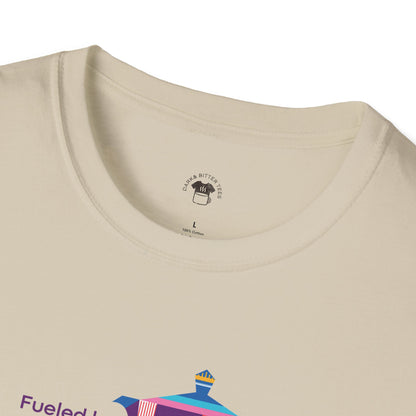 Fueled by coffee and creativity, Coffee Lover Unisex T-Shirt, Funny Coffee Tee, Cute Gift for Baristas, Coffee Obsessed Apparel, Casual Everyday Wear