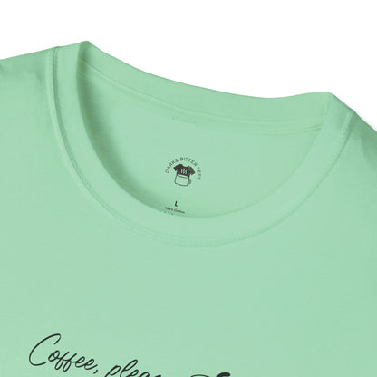 Coffee please, Coffee Lover Unisex T-Shirt, Funny Coffee Tee, Cute Gift for Baristas, Coffee Obsessed Apparel, Casual Everyday Wear
