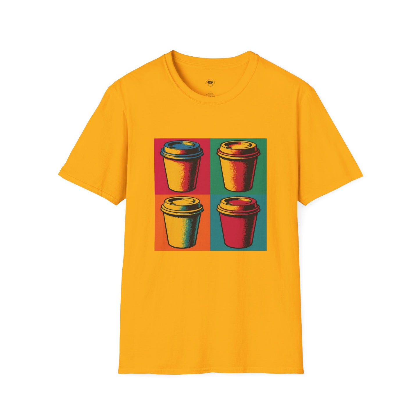 Warhol pop art to go coffee cup, Coffee Lover Unisex T-Shirt, Funny Coffee Tee, Cute Gift for Baristas, Coffee Obsessed Apparel, Casual Everyday Wear