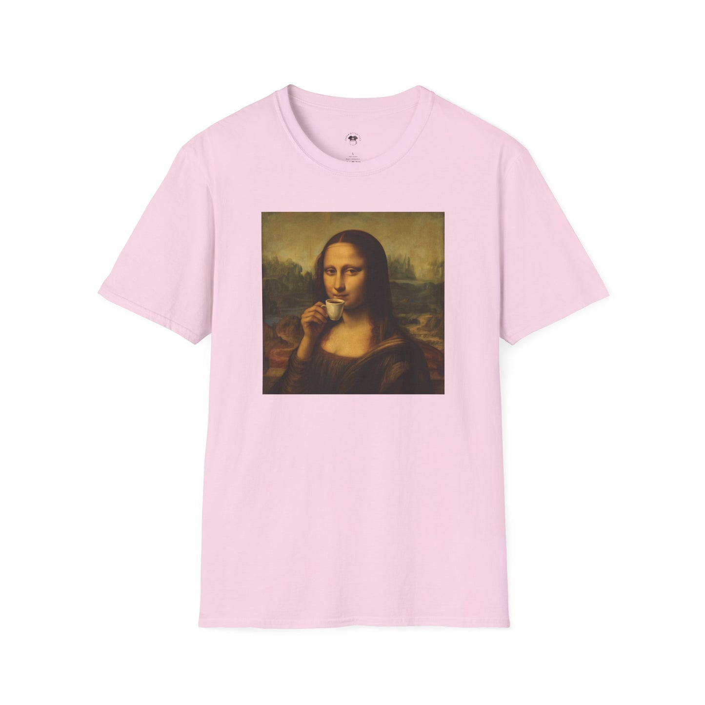 Mona Lisa, Coffee Lover Unisex T-Shirt, Funny Coffee Tee, Cute Gift for Baristas, Coffee Obsessed Apparel, Casual Everyday Wear