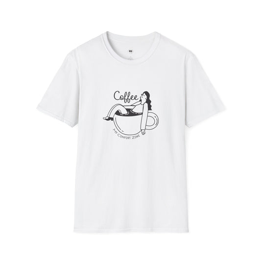 Coffee is my comfort zone, Coffee Lover Unisex T-Shirt, Funny Coffee Tee, Cute Gift for Baristas, Coffee Obsessed Apparel, Casual Everyday Wear
