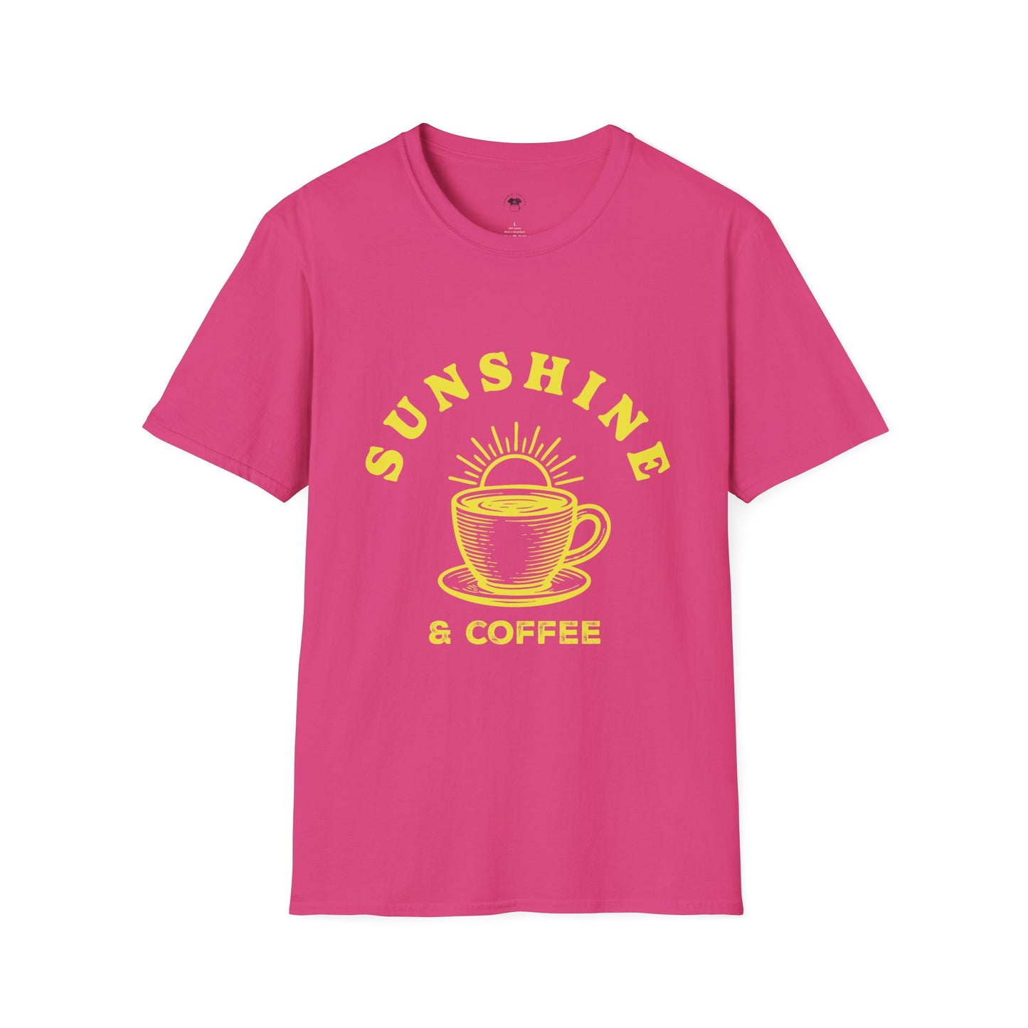 Sunshine and coffee, Coffee Lover Unisex T-Shirt, Funny Coffee Tee, Cute Gift for Baristas, Coffee Obsessed Apparel, Casual Everyday Wear