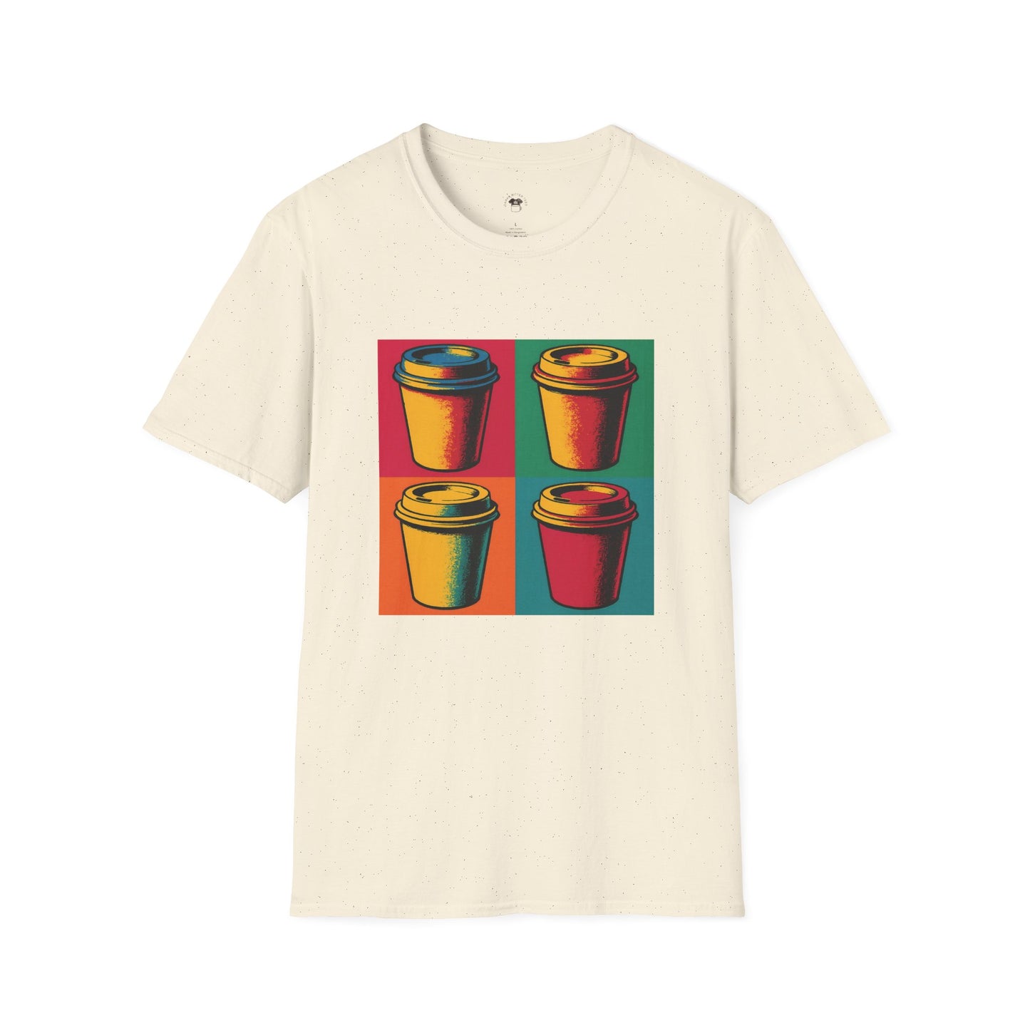 Warhol pop art to go coffee cup, Coffee Lover Unisex T-Shirt, Funny Coffee Tee, Cute Gift for Baristas, Coffee Obsessed Apparel, Casual Everyday Wear