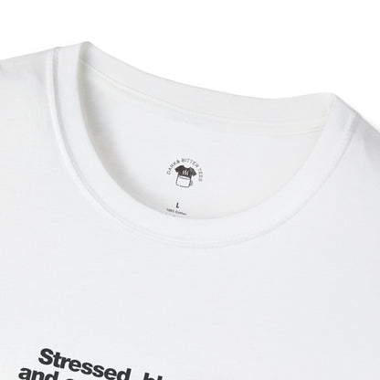 Stressed, Blessed and Coffee Obsessed, Coffee Lover Unisex T-Shirt, Funny Coffee Tee, Cute Gift for Baristas, Coffee Obsessed Apparel, Casual Everyday Wear