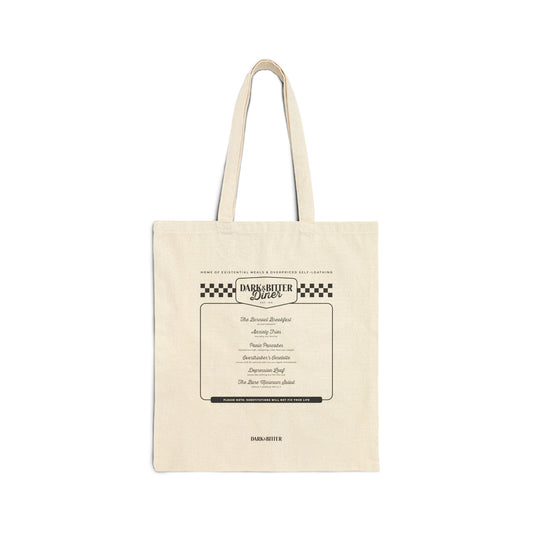 Dark & Bitter Diner Menu Tote bag