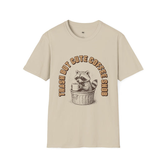 Cute Coffee Snob Graphic Tee, Unisex Oversized Shirt, Raccoon T-Shirt, Funny Gift for Coffee Lovers, Casual Wear, All Occasions