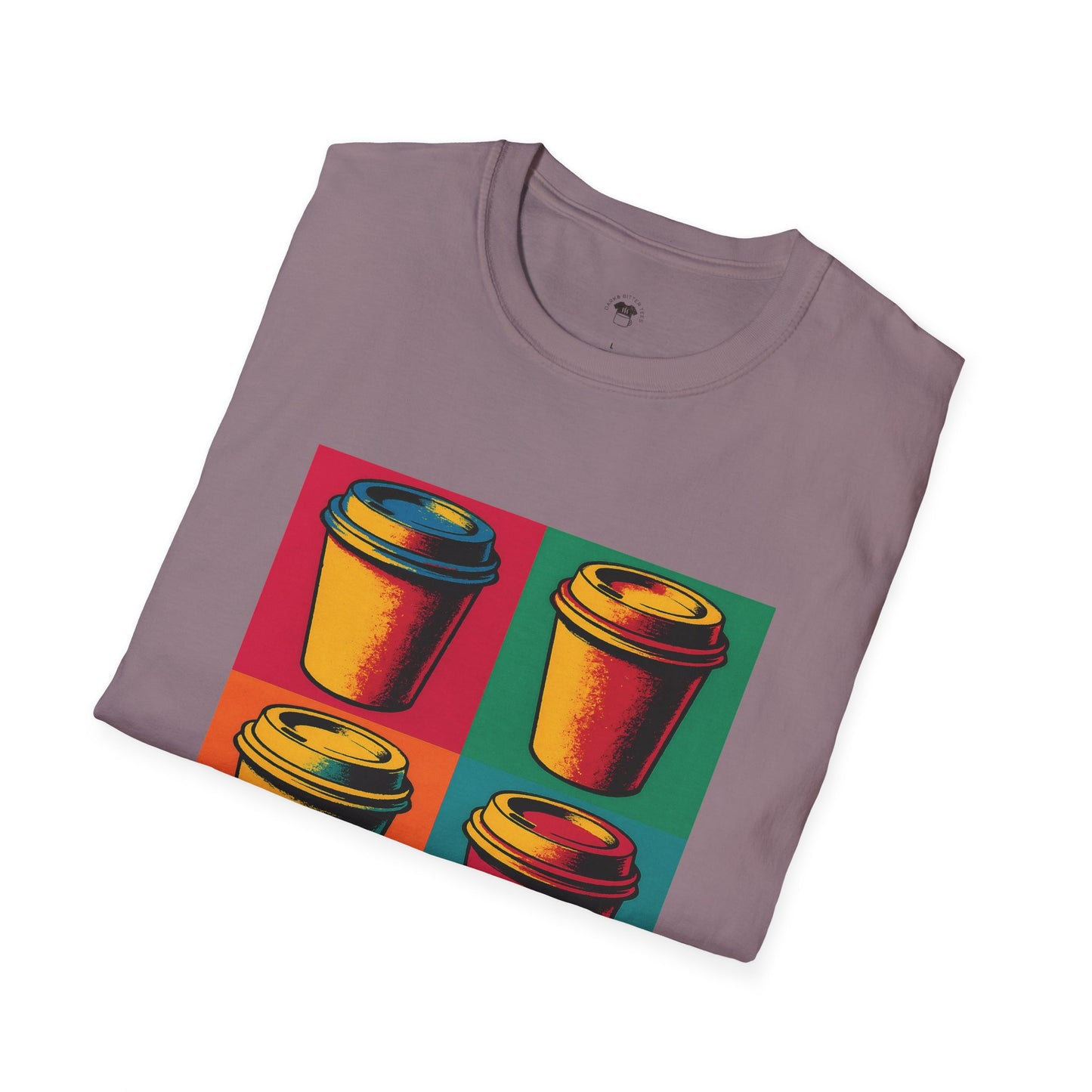 Warhol pop art to go coffee cup, Coffee Lover Unisex T-Shirt, Funny Coffee Tee, Cute Gift for Baristas, Coffee Obsessed Apparel, Casual Everyday Wear