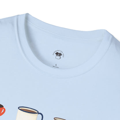 Coffee mugs and cups 1, Coffee Lover Unisex T-Shirt, Funny Coffee Tee, Cute Gift for Baristas, Coffee Obsessed Apparel, Casual Everyday Wear