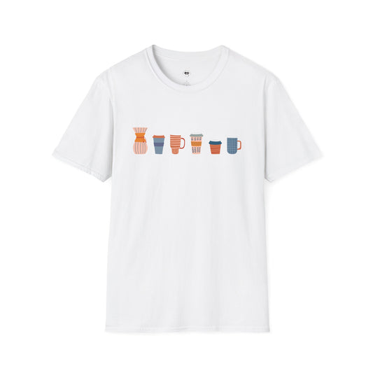 Coffee mugs and cups 3, Coffee Lover Unisex T-Shirt, Funny Coffee Tee, Cute Gift for Baristas, Coffee Obsessed Apparel, Casual Everyday Wear