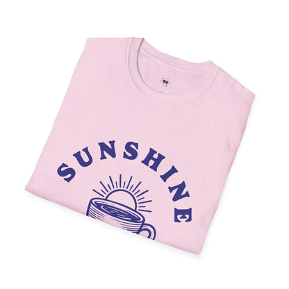 Sunshine and coffee, Coffee Lover Unisex T-Shirt, Funny Coffee Tee, Cute Gift for Baristas, Coffee Obsessed Apparel, Casual Everyday Wear