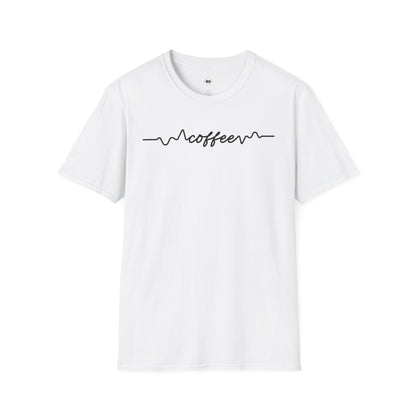 Coffee line, Coffee Lover Unisex T-Shirt, Funny Coffee Tee, Cute Gift for Baristas, Coffee Obsessed Apparel, Casual Everyday Wear