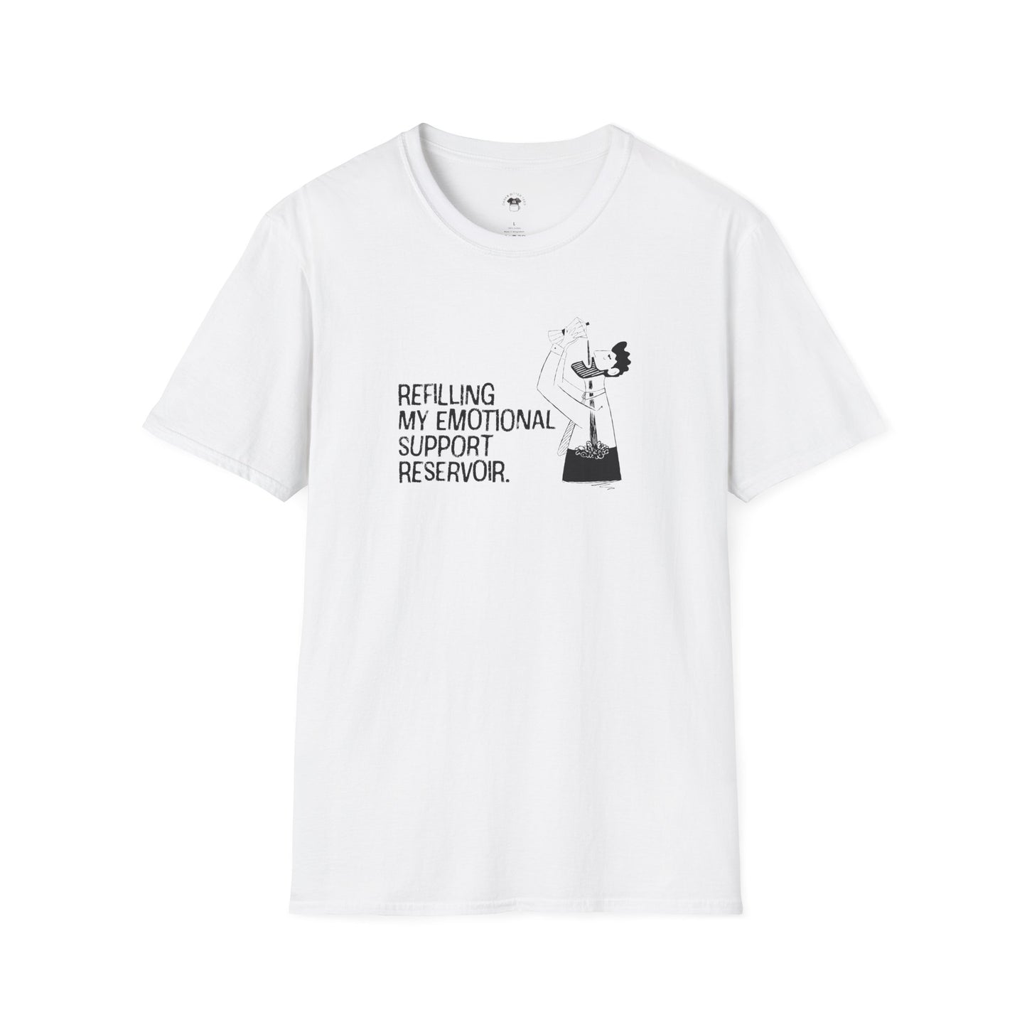 Refilling my emotional reservoir, Coffee Lover Unisex T-Shirt, Funny Coffee Tee, Cute Gift for Baristas, Coffee Obsessed Apparel, Casual Everyday Wear