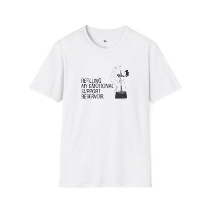 Refilling my emotional reservoir, Coffee Lover Unisex T-Shirt, Funny Coffee Tee, Cute Gift for Baristas, Coffee Obsessed Apparel, Casual Everyday Wear