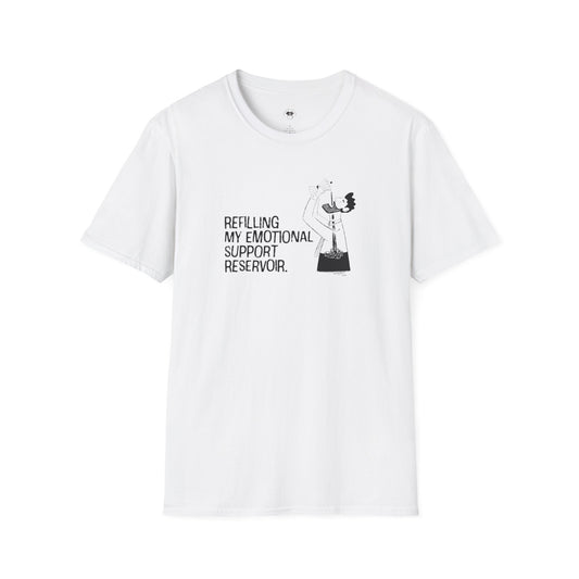 Refilling my emotional reservoir, Coffee Lover Unisex T-Shirt, Funny Coffee Tee, Cute Gift for Baristas, Coffee Obsessed Apparel, Casual Everyday Wear