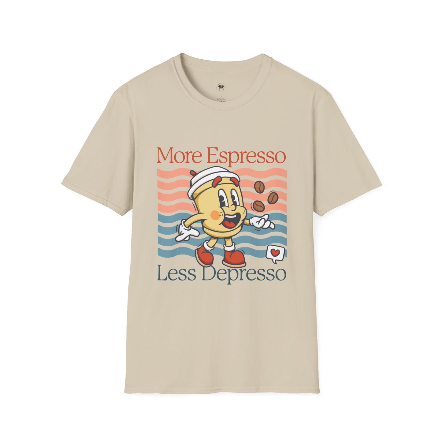 More espresso less depresso, Coffee Lover Unisex T-Shirt, Funny Coffee Tee, Cute Gift for Baristas, Coffee Obsessed Apparel, Casual Everyday Wear