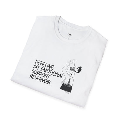 Refilling my emotional reservoir, Coffee Lover Unisex T-Shirt, Funny Coffee Tee, Cute Gift for Baristas, Coffee Obsessed Apparel, Casual Everyday Wear