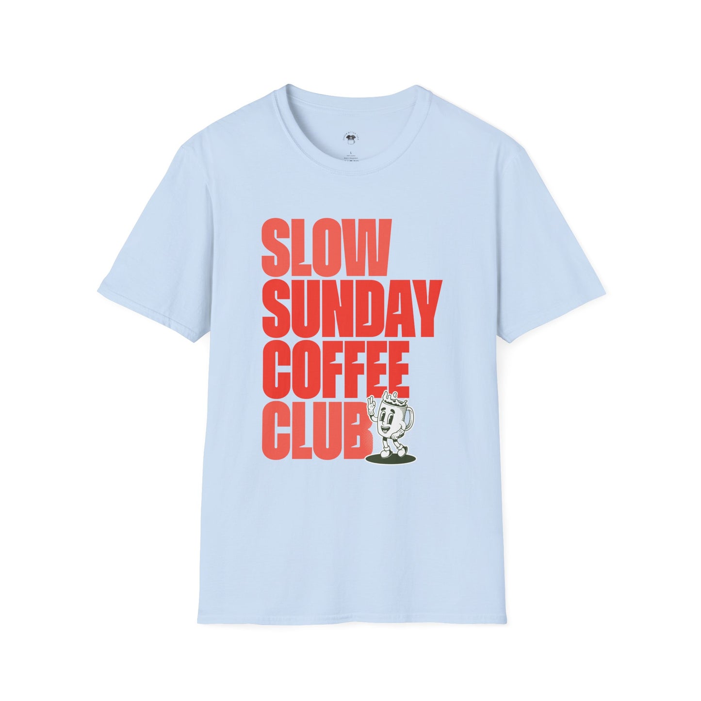 Slow Sunday coffee club, Coffee Lover Unisex T-Shirt, Funny Coffee Tee, Cute Gift for Baristas, Coffee Obsessed Apparel, Casual Everyday Wear