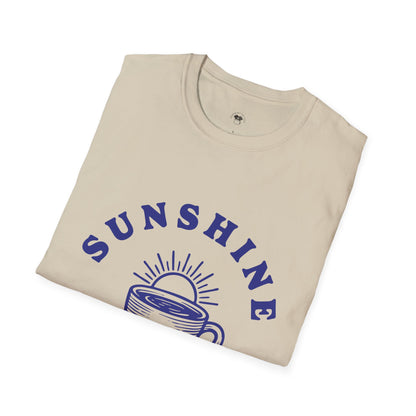 Sunshine and coffee, Coffee Lover Unisex T-Shirt, Funny Coffee Tee, Cute Gift for Baristas, Coffee Obsessed Apparel, Casual Everyday Wear