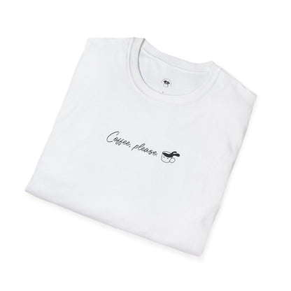 Coffee please, Coffee Lover Unisex T-Shirt, Funny Coffee Tee, Cute Gift for Baristas, Coffee Obsessed Apparel, Casual Everyday Wear
