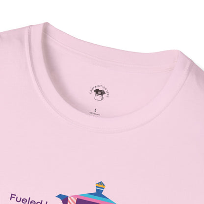 Fueled by coffee and creativity, Coffee Lover Unisex T-Shirt, Funny Coffee Tee, Cute Gift for Baristas, Coffee Obsessed Apparel, Casual Everyday Wear