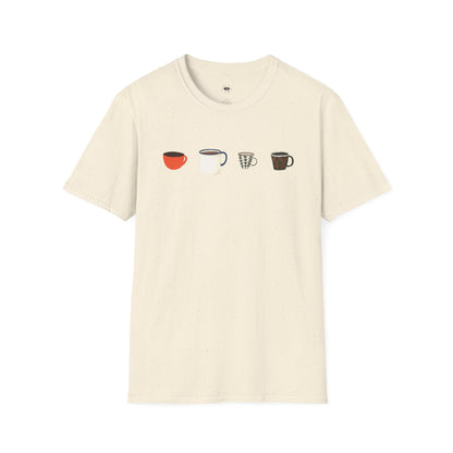 Coffee mugs and cups 1, Coffee Lover Unisex T-Shirt, Funny Coffee Tee, Cute Gift for Baristas, Coffee Obsessed Apparel, Casual Everyday Wear