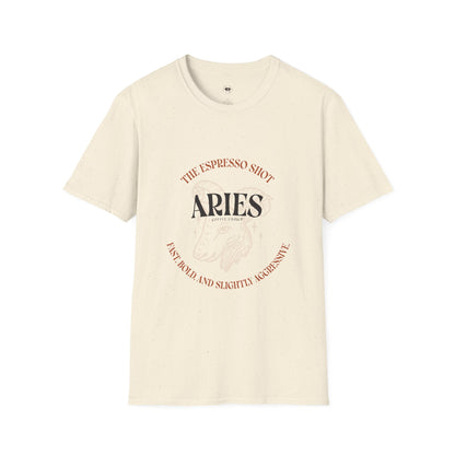 Aries coffee, Coffee Lover Unisex T-Shirt, Funny Coffee Tee, Cute Gift for Baristas, Coffee Obsessed Apparel, Casual Everyday Wear