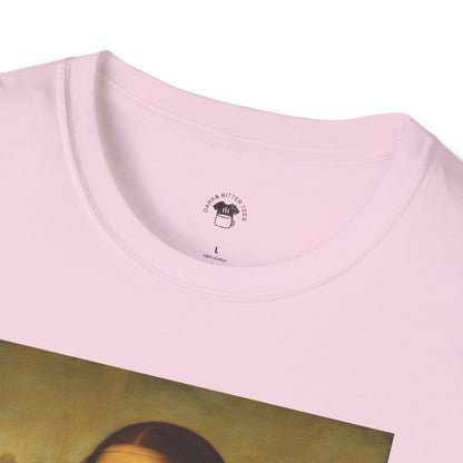 Mona Lisa, Coffee Lover Unisex T-Shirt, Funny Coffee Tee, Cute Gift for Baristas, Coffee Obsessed Apparel, Casual Everyday Wear