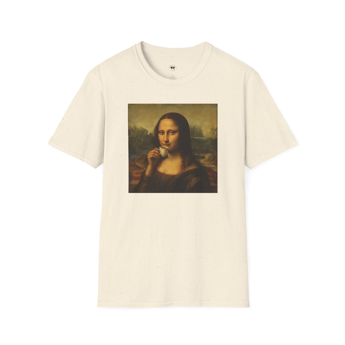Mona Lisa, Coffee Lover Unisex T-Shirt, Funny Coffee Tee, Cute Gift for Baristas, Coffee Obsessed Apparel, Casual Everyday Wear