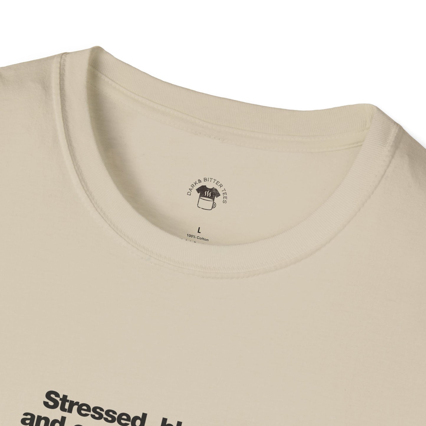 Stressed, Blessed and Coffee Obsessed, Coffee Lover Unisex T-Shirt, Funny Coffee Tee, Cute Gift for Baristas, Coffee Obsessed Apparel, Casual Everyday Wear