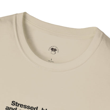 Stressed, Blessed and Coffee Obsessed, Coffee Lover Unisex T-Shirt, Funny Coffee Tee, Cute Gift for Baristas, Coffee Obsessed Apparel, Casual Everyday Wear