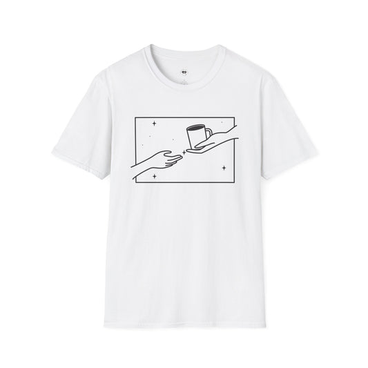 Hand of God Coffee, Coffee Lover Unisex T-Shirt, Funny Coffee Tee, Cute Gift for Baristas, Coffee Obsessed Apparel, Casual Everyday Wear