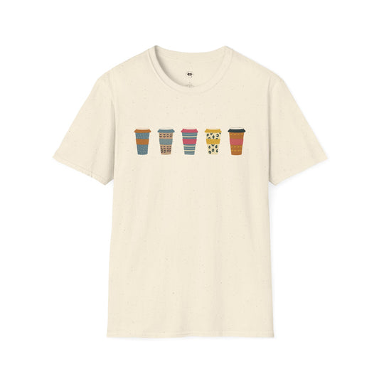 Coffee mugs and cups 4, Coffee Lover Unisex T-Shirt, Funny Coffee Tee, Cute Gift for Baristas, Coffee Obsessed Apparel, Casual Everyday Wear