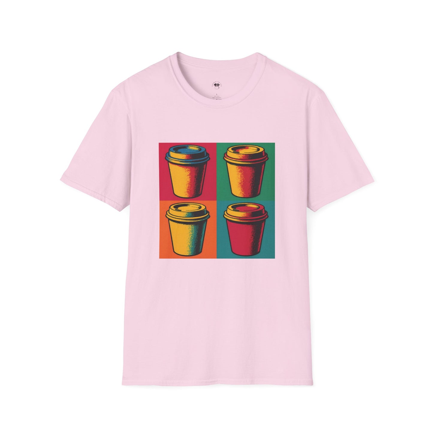 Warhol pop art to go coffee cup, Coffee Lover Unisex T-Shirt, Funny Coffee Tee, Cute Gift for Baristas, Coffee Obsessed Apparel, Casual Everyday Wear