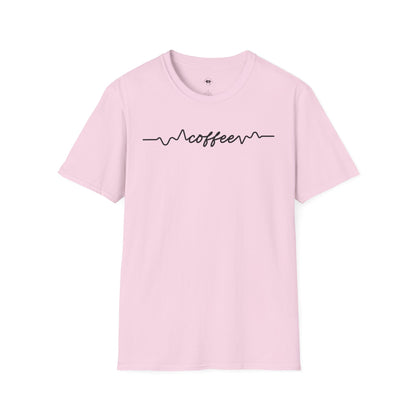 Coffee line, Coffee Lover Unisex T-Shirt, Funny Coffee Tee, Cute Gift for Baristas, Coffee Obsessed Apparel, Casual Everyday Wear