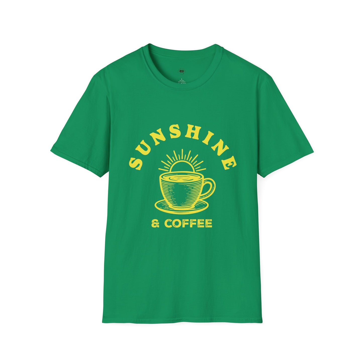 Sunshine and coffee, Coffee Lover Unisex T-Shirt, Funny Coffee Tee, Cute Gift for Baristas, Coffee Obsessed Apparel, Casual Everyday Wear