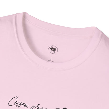 Coffee please, Coffee Lover Unisex T-Shirt, Funny Coffee Tee, Cute Gift for Baristas, Coffee Obsessed Apparel, Casual Everyday Wear