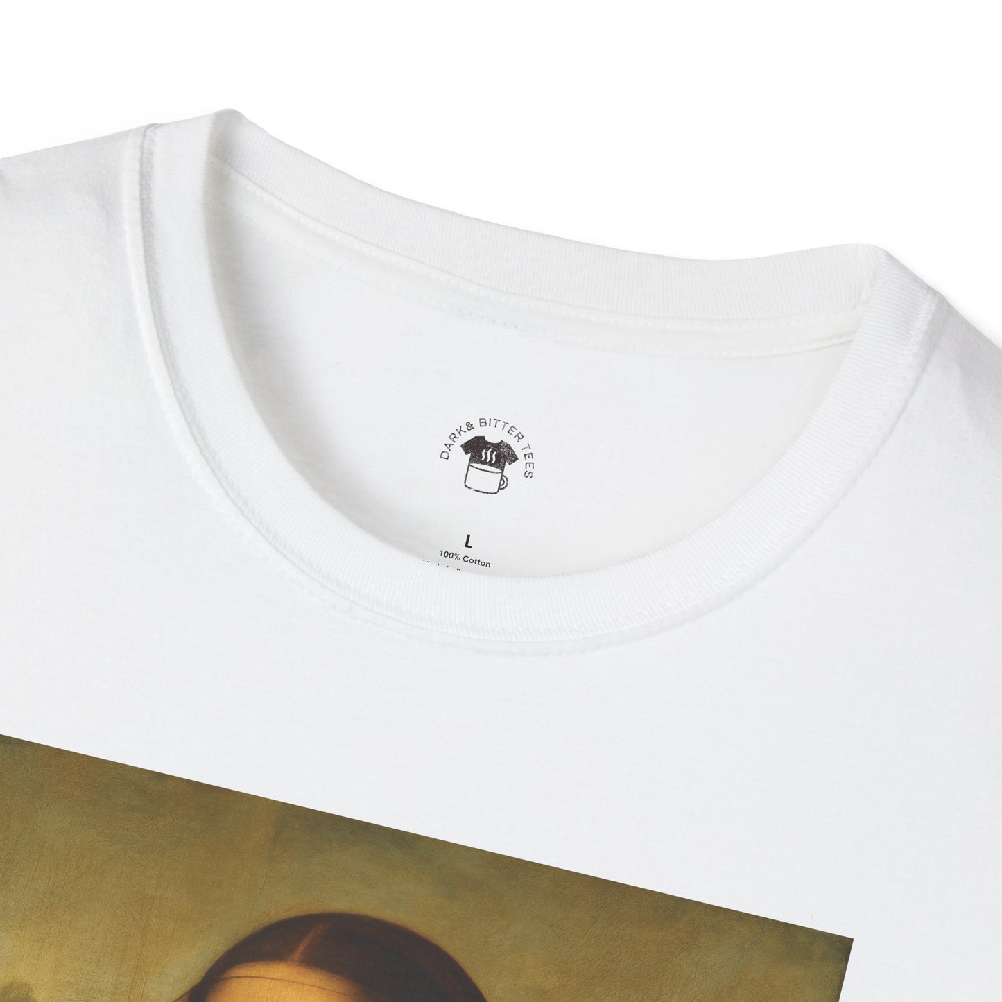 Mona Lisa, Coffee Lover Unisex T-Shirt, Funny Coffee Tee, Cute Gift for Baristas, Coffee Obsessed Apparel, Casual Everyday Wear