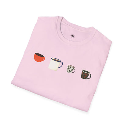 Coffee mugs and cups 1, Coffee Lover Unisex T-Shirt, Funny Coffee Tee, Cute Gift for Baristas, Coffee Obsessed Apparel, Casual Everyday Wear