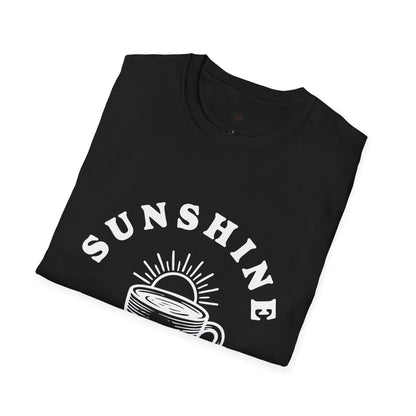 Sunshine and coffee, Coffee Lover Unisex T-Shirt, Funny Coffee Tee, Cute Gift for Baristas, Coffee Obsessed Apparel, Casual Everyday Wear