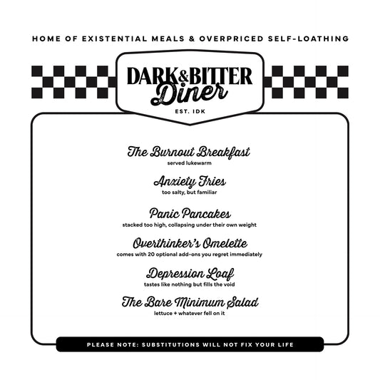 Dark & Bitter Diner Menu T-Shirt