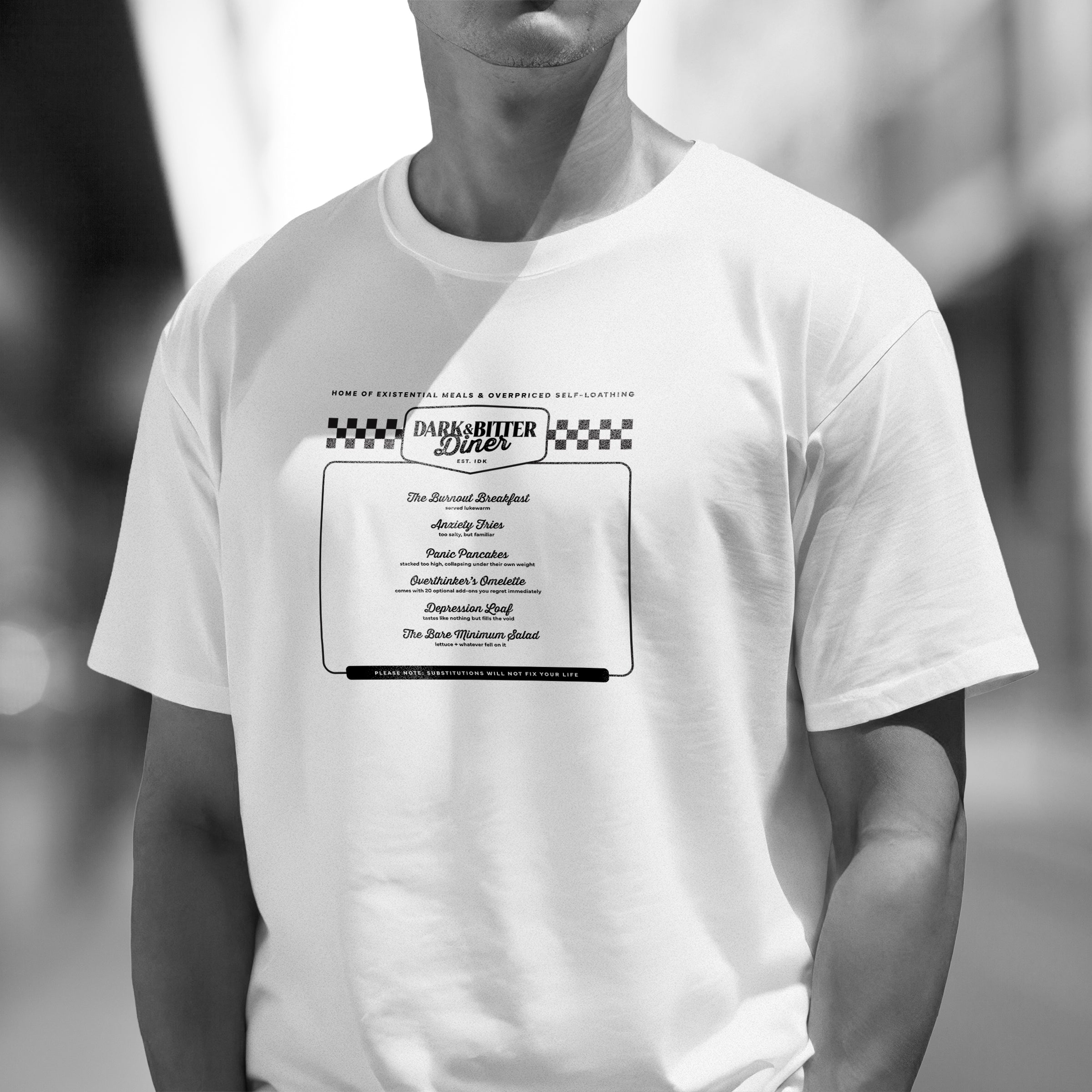 Dark & Bitter Diner Menu T-Shirt