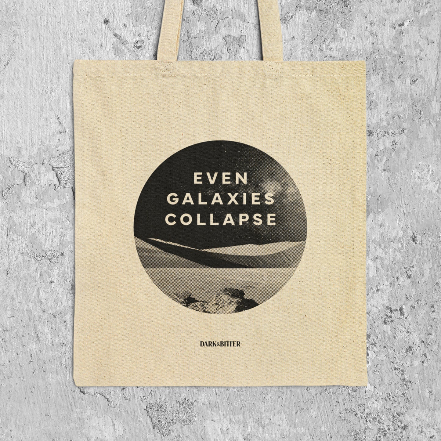 Even galaxies collapse Tote bag
